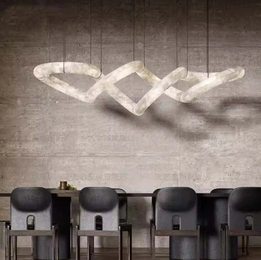 Alabaster marble LED hanging lamp