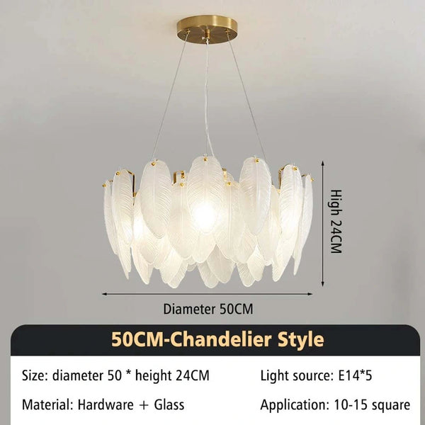 Alloy LED pendant light for bedroom