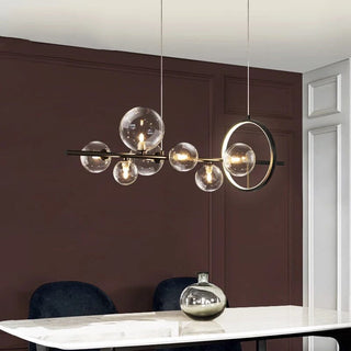 Amelia Glass Chandelier Modern  Rustic Industrial Hanging Lamp