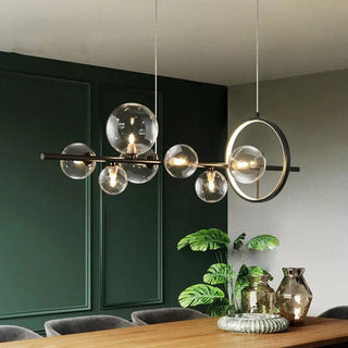 Amelia Glass Chandelier Modern  Rustic Industrial Hanging Lamp