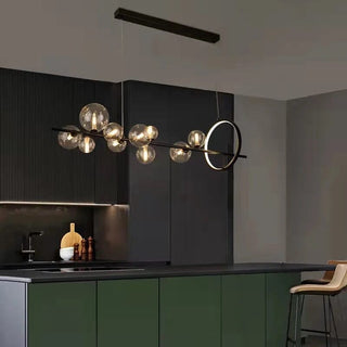 Amelia Glass Chandelier Modern  Rustic Industrial Hanging Lamp
