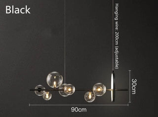 Amelia Glass Chandelier Modern  Rustic Industrial Hanging Lamp