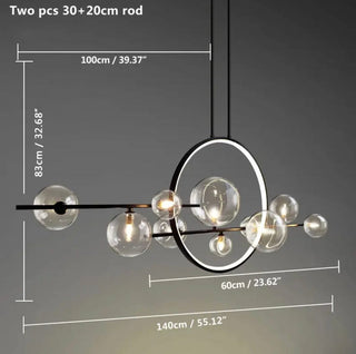 Amelia Glass Chandelier Modern  Rustic Industrial Hanging Lamp