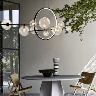 Amelia Glass Chandelier Modern  Rustic Industrial Hanging Lamp