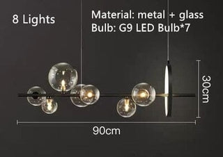 Amelia Glass Chandelier Modern  Rustic Industrial Hanging Lamp