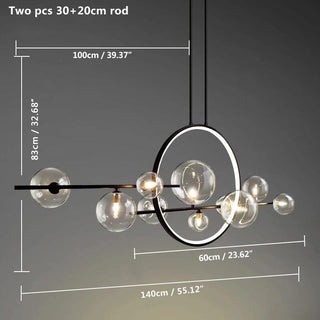 Amelia Glass Chandelier Modern  Rustic Industrial Hanging Lamp