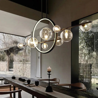 Amelia Glass Chandelier Modern  Rustic Industrial Hanging Lamp