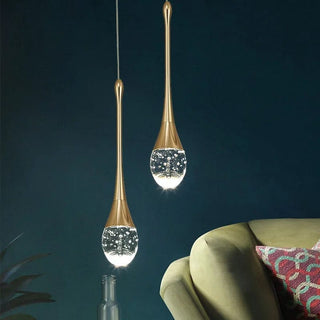 Water Drop Crystal Pendant Refined Modern  Sculptural Spiral LED Fixture