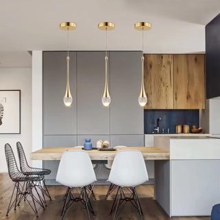 Water Drop Crystal Pendant Refined Modern  Sculptural Spiral LED Fixture