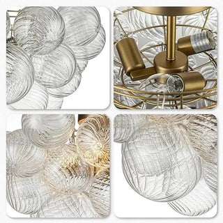 Zynella Bubble Chandelier Modern  Chic Glass Globe Pendant