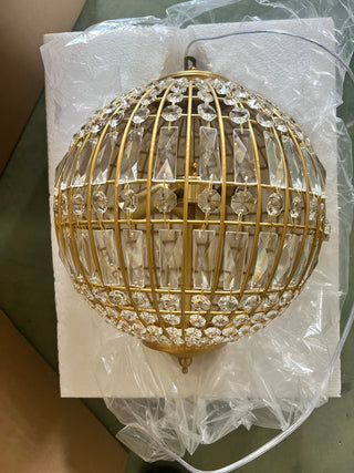 Clarion Crystal Orb Chandelier Modern  Ornate Antique Finish Fixture