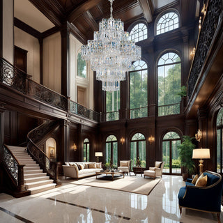 Ethereal Icefall Crystal Chandelier Modern  Art Deco Inspired Illumination