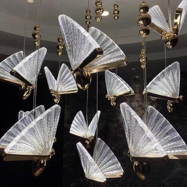Bedside LED lamp with butterfly frame