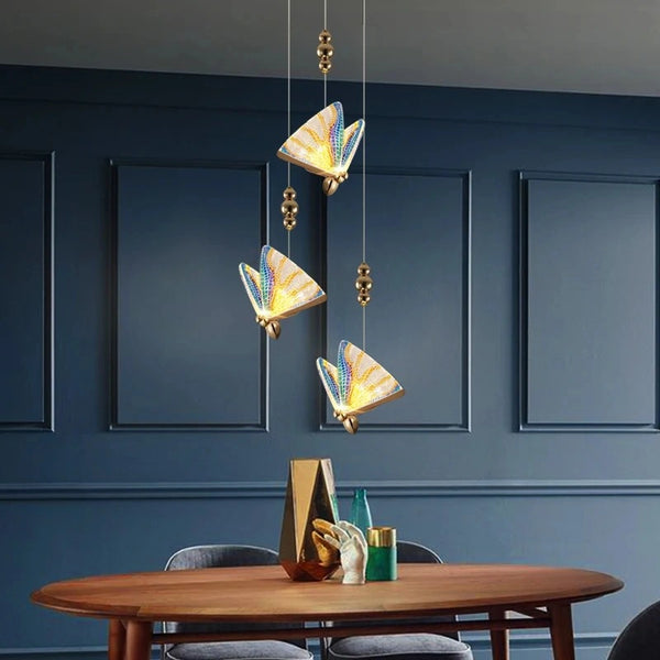 Butterfly pendant light close-up