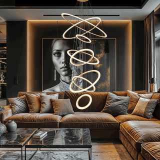 Mia Ring Chandelier Modern  Elegant Teardrop LED Pendant