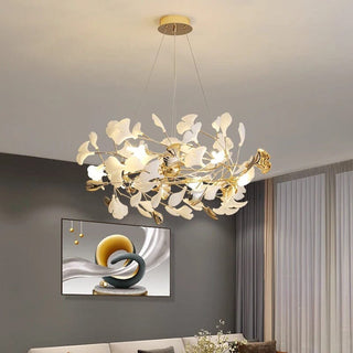 Ceramic Petal Chandelier Modern Geometric Design Lamp