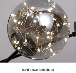 Magic Bean Glass Chandelier Modern  Vintage Brass Accent Lighting