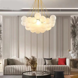 Zynella Frosted Ball Chandelier Modern Geometric Design Lamp