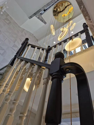 Marble Pendant Lights Modern  Opulent Multi-Tier Crystal Chandelier
