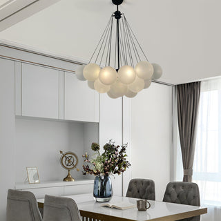 Zynella Frosted Ball Chandelier Modern Geometric Design Lamp