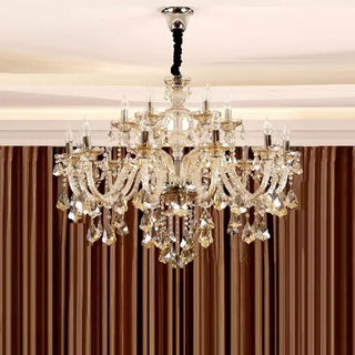 Zynella Italian K9 Candlestick Chandelier Modern  Sleek Linear Suspension Light