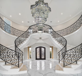 Ethereal Icefall Crystal Chandelier Modern  Art Deco Inspired Illumination