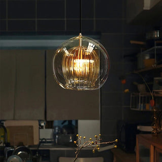 Mizan Glass Pendant Modern  Bohemian Rattan Woven Pendant