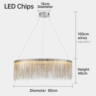 Zynella Round Tassel Chain Chandelier Modern  Timeless Lantern Style Wall Lamp