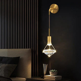 Emil Diamond Sconce Modern  Vintage Brass Accent Lighting