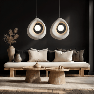 Hayami Resin LED Pendants Modern  Handcrafted Artisan Ceiling Light