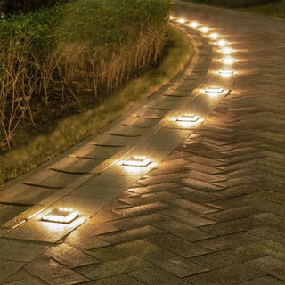 Solar LED Square floor Lights Artistic Modern  Sleek Linear Suspension Light