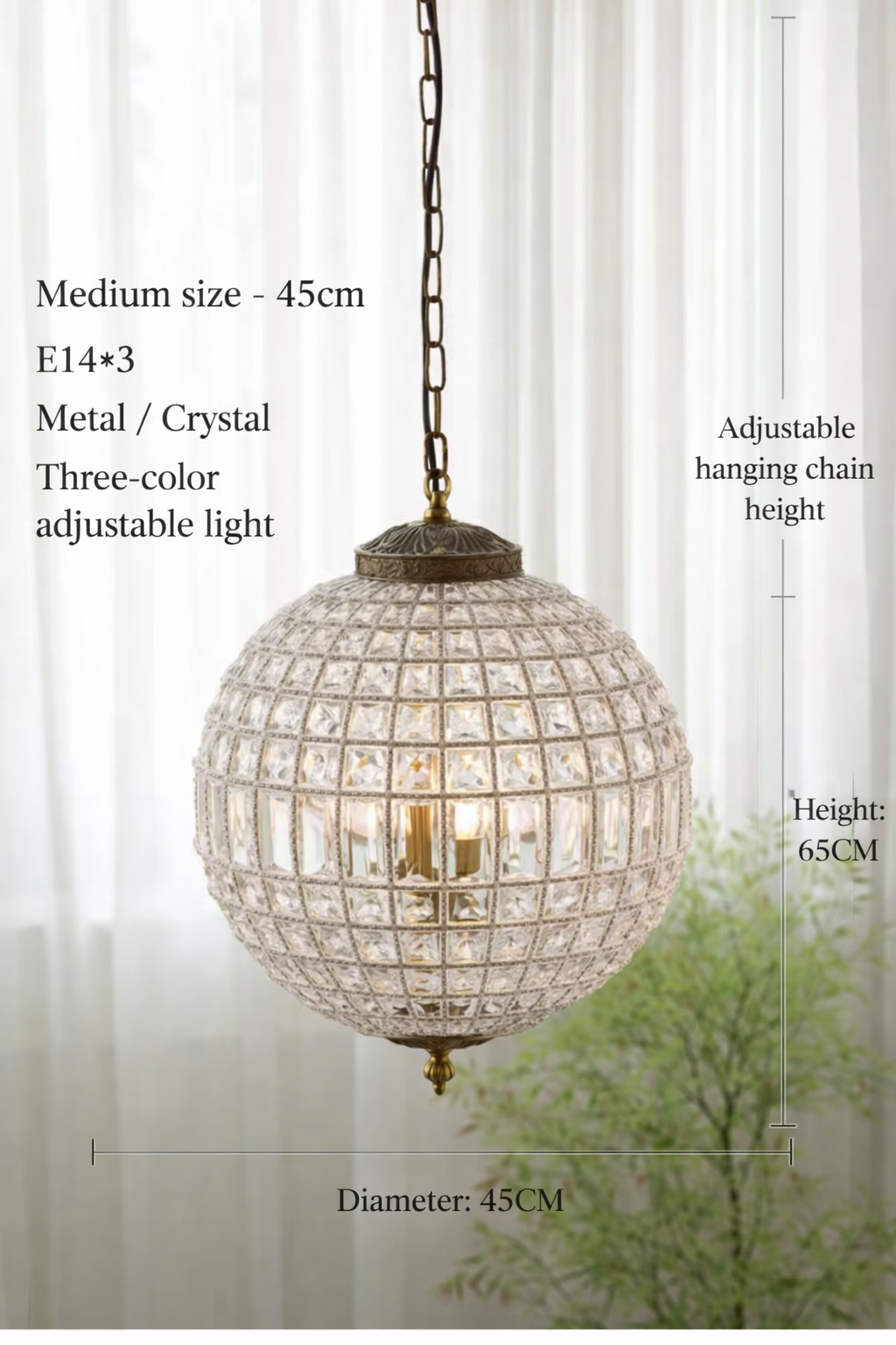Clarion Crystal Orb Chandelier