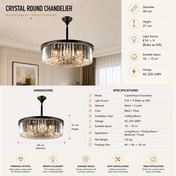 Helena Modern Crystal Pendant