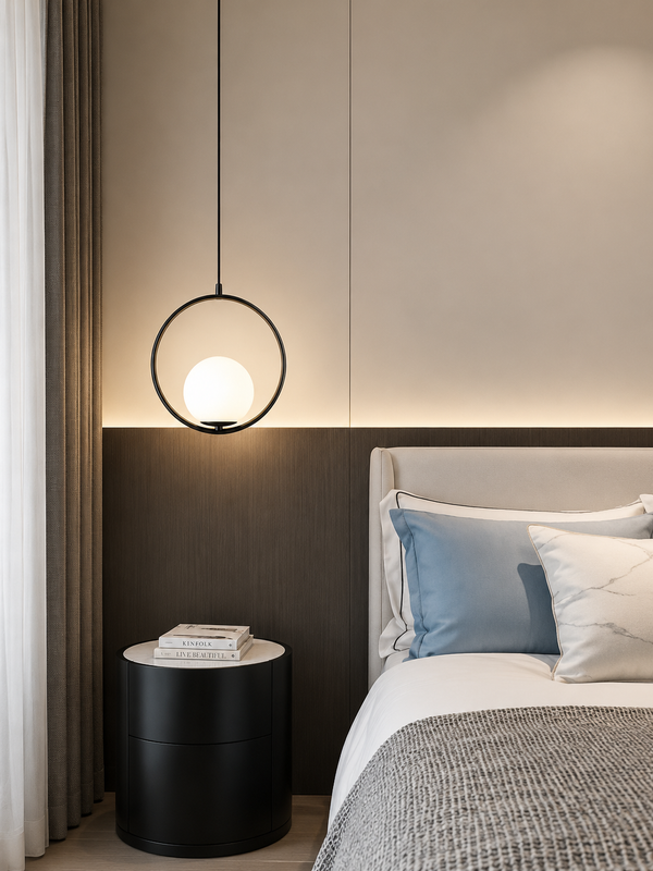 Zynella Stellar: Artistic Starry-Sky Glass Bedside Pendant