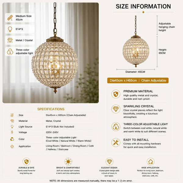 Clarion Crystal Orb Chandelier