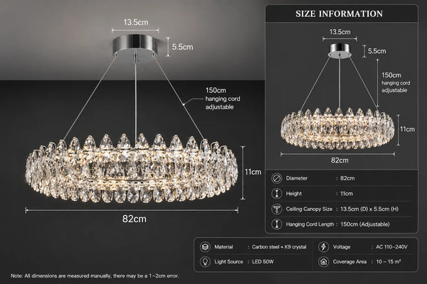 Celestial Glow K9 Crystal Chandelier