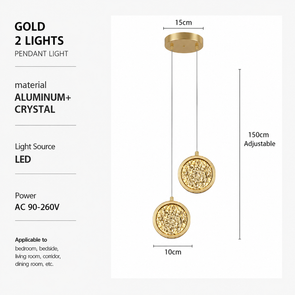 Zynella Elegant Nordic Crystal Ceiling Pendant