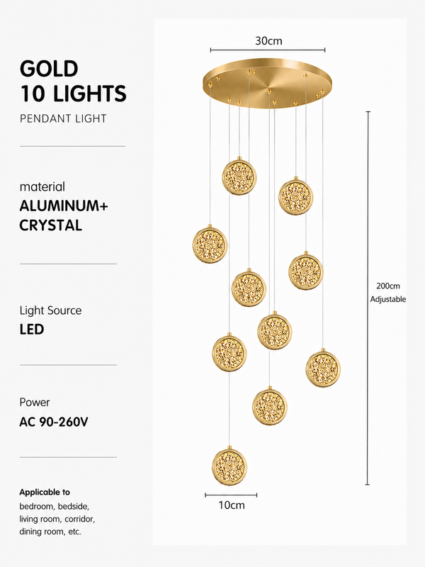 Zynella Elegant Nordic Crystal Ceiling Pendant