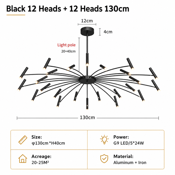 Zynella "Astra" Nordic Luxury Pendant: Adjustable Designer Chandelier