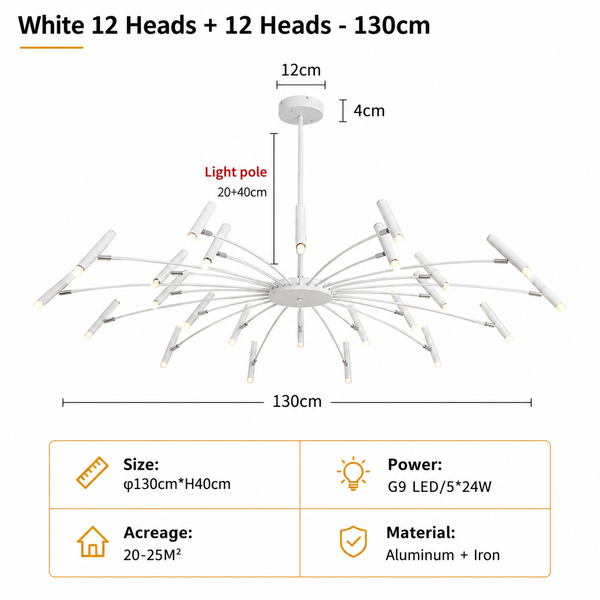 Zynella "Astra" Nordic Luxury Pendant: Adjustable Designer Chandelier