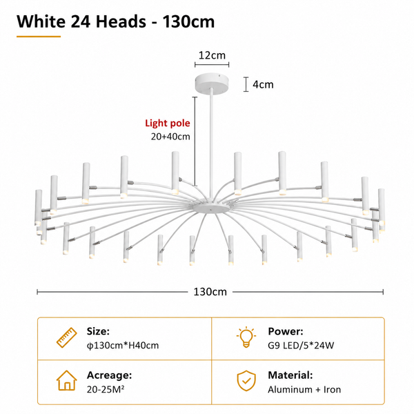 Zynella "Astra" Nordic Luxury Pendant: Adjustable Designer Chandelier