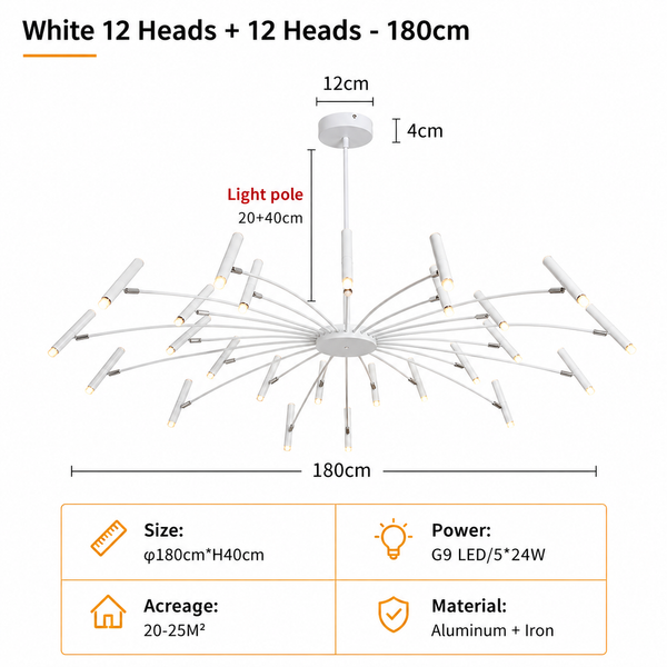 Zynella "Astra" Nordic Luxury Pendant: Adjustable Designer Chandelier