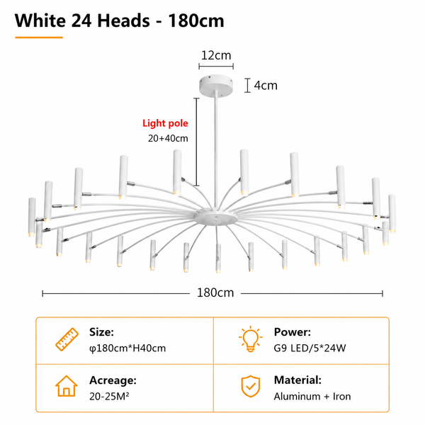 Zynella "Astra" Nordic Luxury Pendant: Adjustable Designer Chandelier