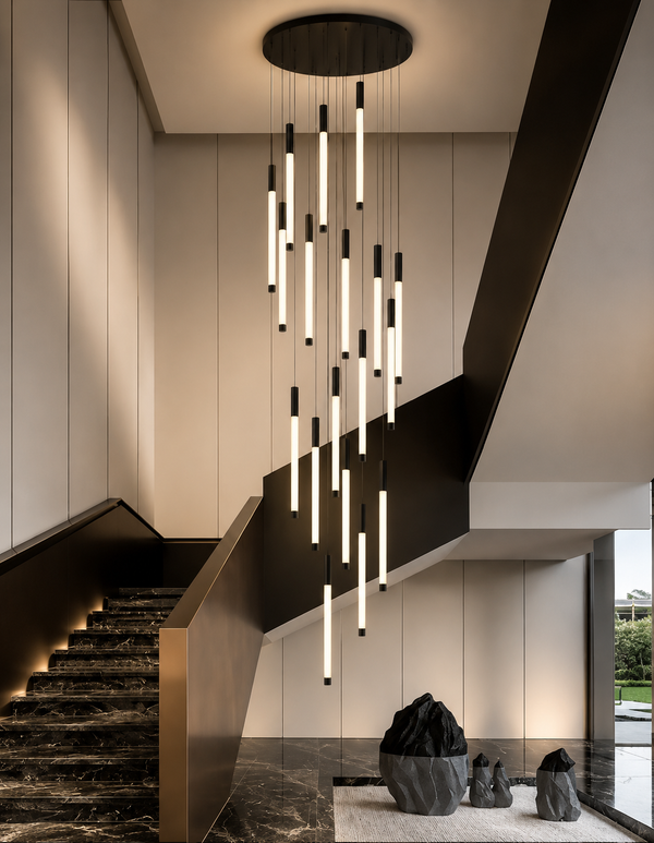 Zynella Apex: Grand Loft & Staircase LED Chandelier