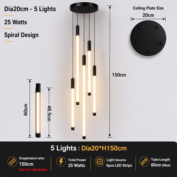 Zynella Apex: Grand Loft & Staircase LED Chandelier
