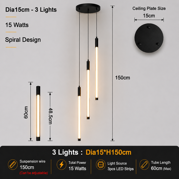 Zynella Apex: Grand Loft & Staircase LED Chandelier