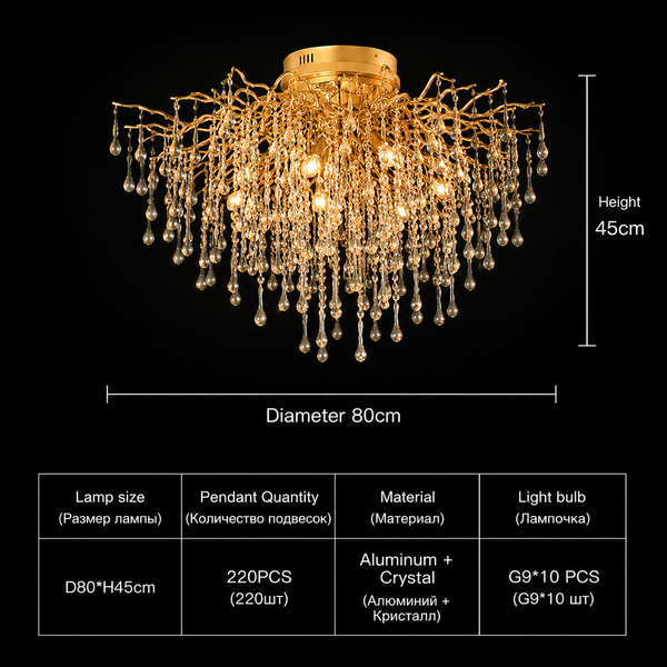 Zynella Chrome Rectangular Crystal Raindrop Chandelier