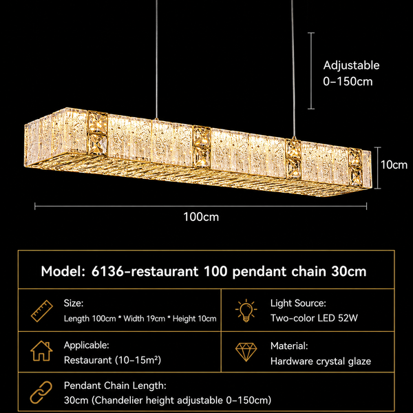 Zynella Gold Crystal Chain Pendant Chandelier