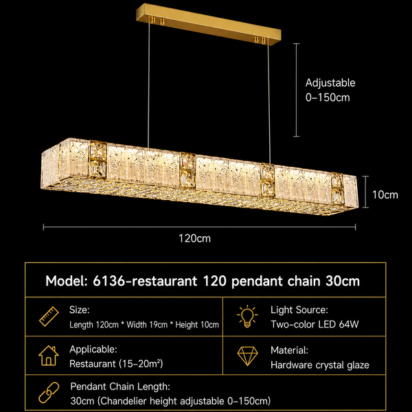 Zynella Gold Crystal Chain Pendant Chandelier