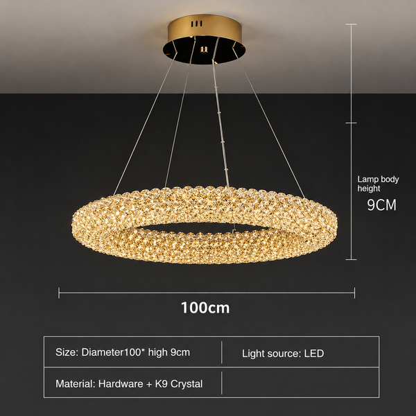 Zynella Nordic Silver & Gold Crystal Pendant Chandelier